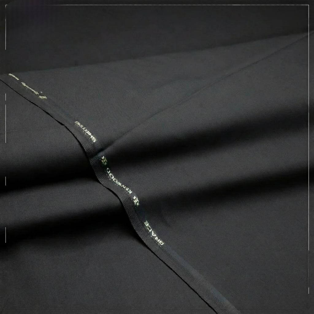 Black Grace Wash & Wear men's fabric close-up with fine details | BinFaiz